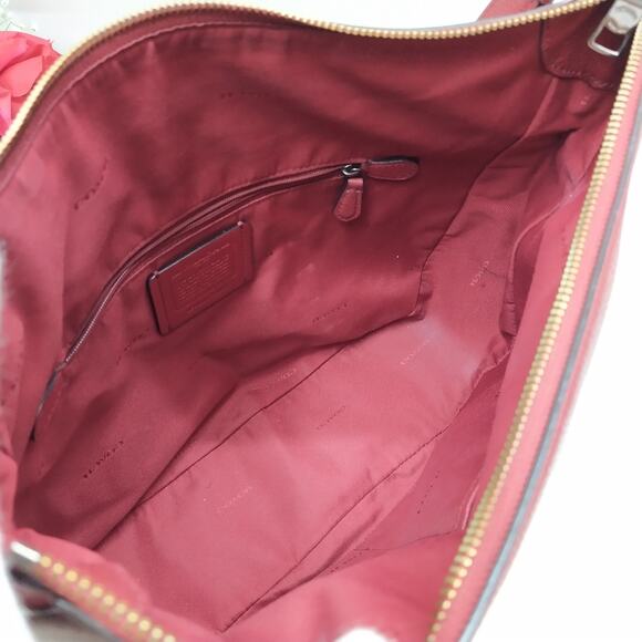 Coach Chelsea Red Leather Zipper Crossbody Shoulder Bag - Picture 10 of 16